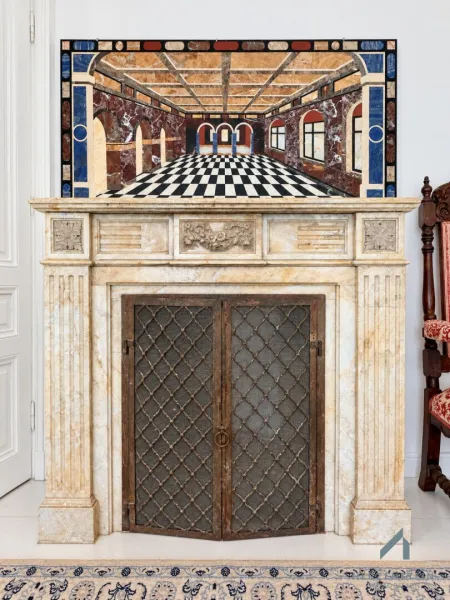 Detailansicht des Kamins