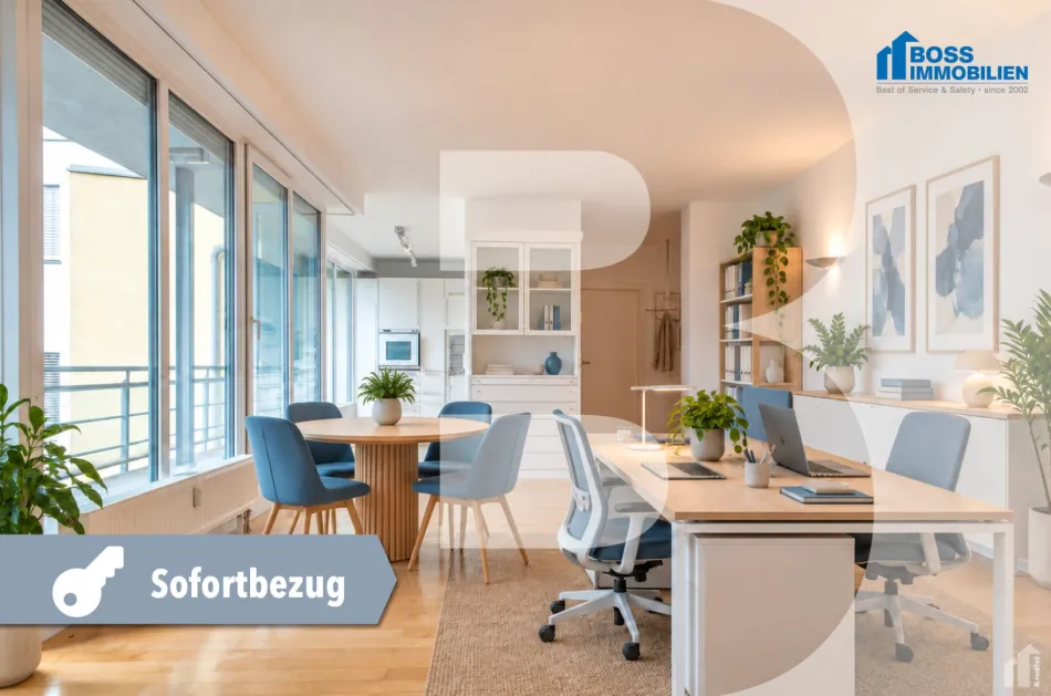 Modernes Büro mit Terrasse und Tiefgaragenplatz | Nähe Landstraße - Titelbild