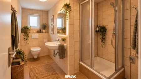 Wohnung 3 Dachgeschoss Badezimmer KI Optimiert