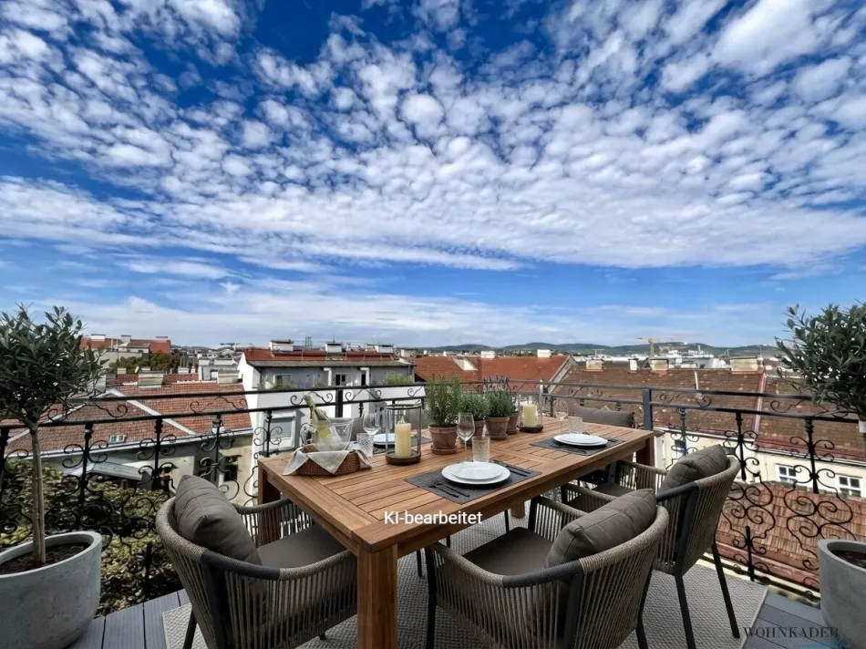 Exklusive 150-m²-Dachgeschosswohnung auf zwei Ebenen mit Terrassen und spektakulärem Stadtblick – Wien-Währing, 18. Bezirk - Titelbild