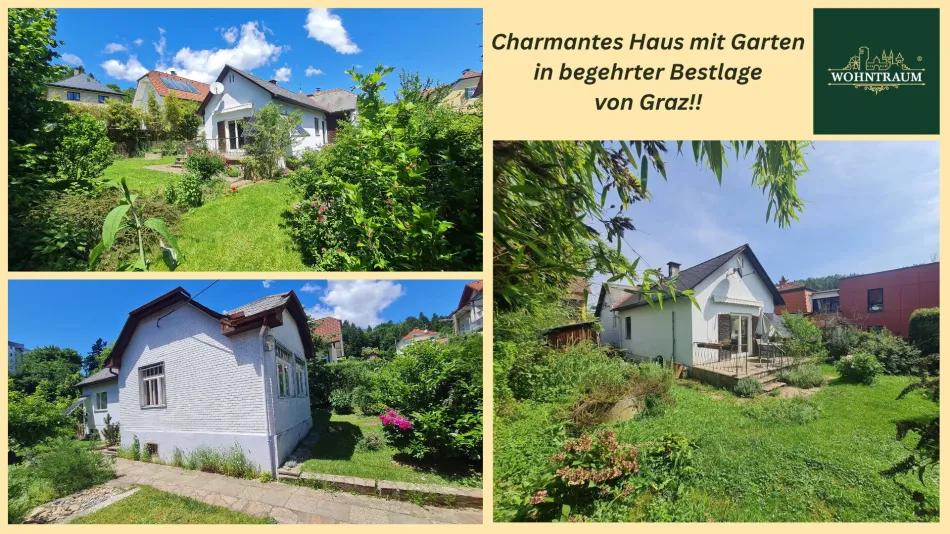 Nähe LKH & UNI - Charmantes Haus mit schönen Garten, sonniger Terrasse in begehrter Bestlage von Graz!! Rarität - Besichtigung vereinbaren! - Titelbild