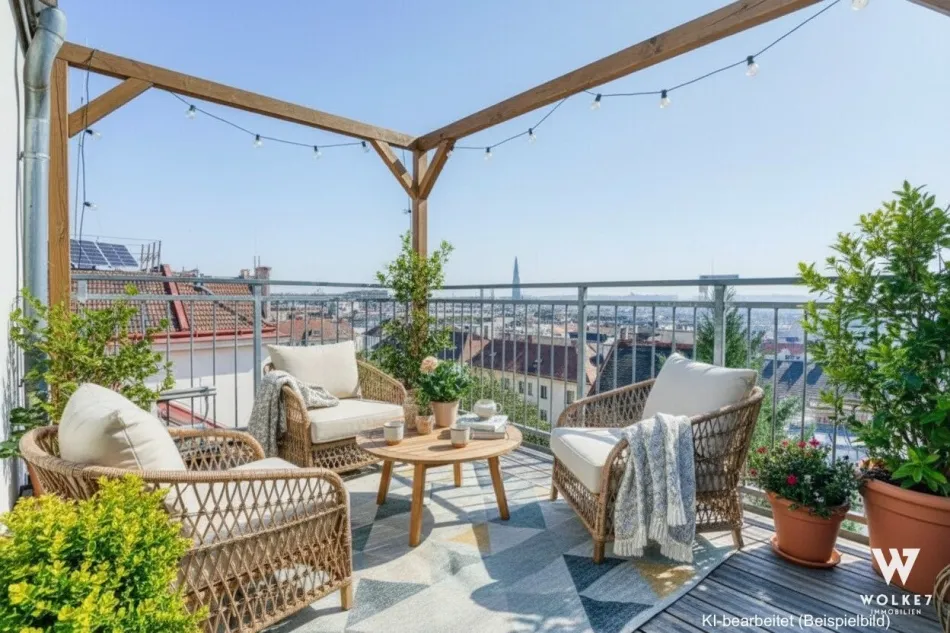 Großzügige Dachgeschosswohnung in Bestlage mit drei Terrassen und Fernblick über den Süden - Nähe Haus des Meeres | U3 Neubaugasse - Titelbild