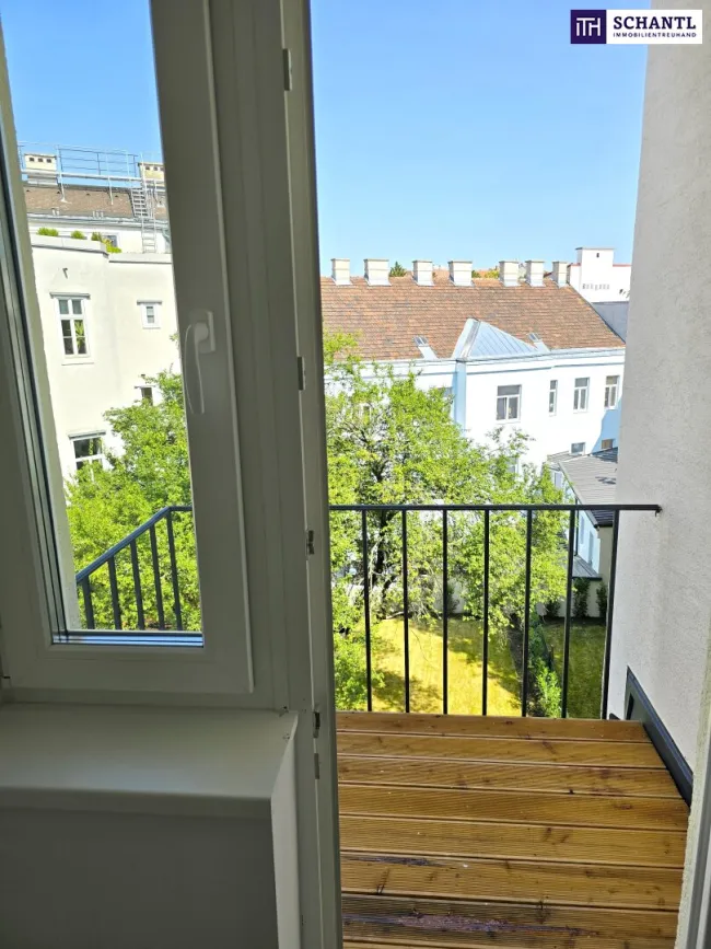 Neuer Preis! Grünblick, Gartenglück und Balkonbonus! TOP saniert + Herrlicher Eigengarten + Hofseitiger Balkon + Viel Grün + Viel Lebensqualität + Absolute Ruhelage + Ideale Raumaufteilung! Besser geht´s nicht! Nicht lange zögern... - Bild