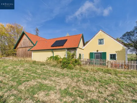 Rückansicht des Wohnhauses mit angrenzenden Grünflächen