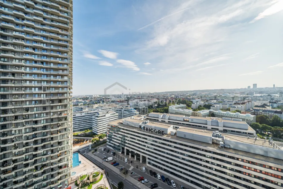Großzügige 3-Zimmer-Wohnung im 18. Stock mit Südbalkon – voll möbliert, all-inclusive | 1030 Wien - Titelbild