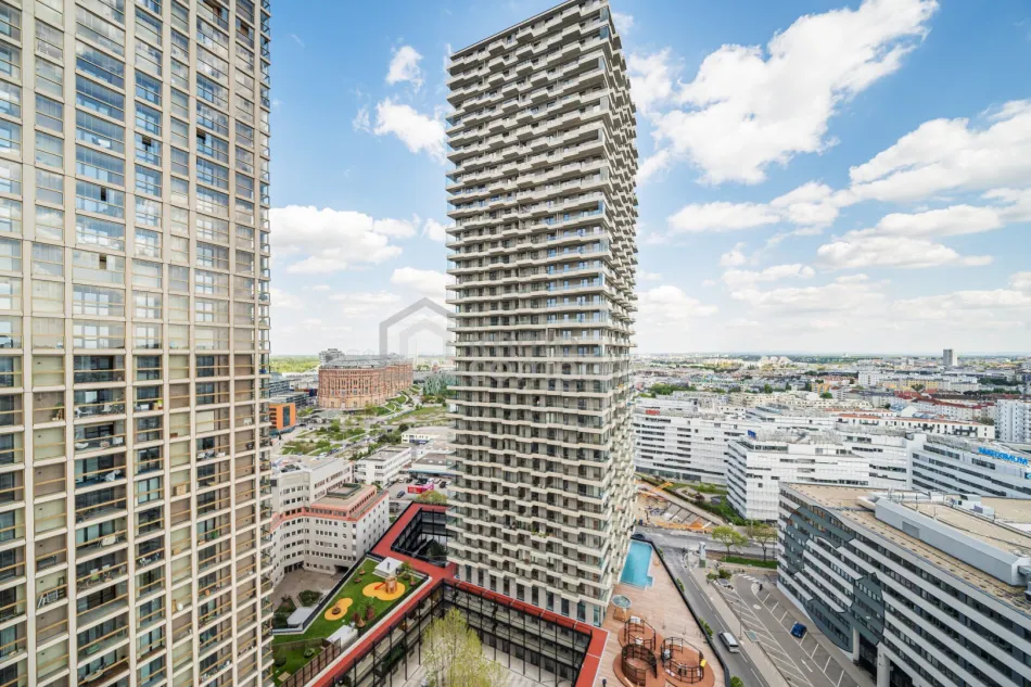 Helles 2-Zimmer-Apartment im 18. Stock mit Südbalkon – voll möbliert, all-inclusive | 1030 Wien - Titelbild