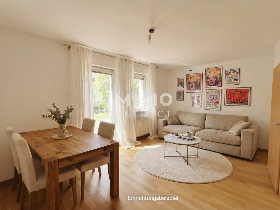 Frisch sanierte 2 Zimmer Terrassenwohnung mit Tiefgaragenplatz | Mariatroster Straße 101c Top 1 - Bild