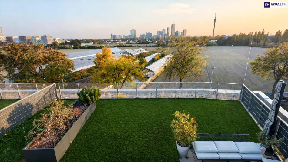 *NEUWERTIGE* vollmöblierte Dachgeschoss-OASE | über 100 m² Dach- & Gartenterrasse + Balkon | absolute Innenhof-Ruhelage - nahe Alte Donau - Titelbild