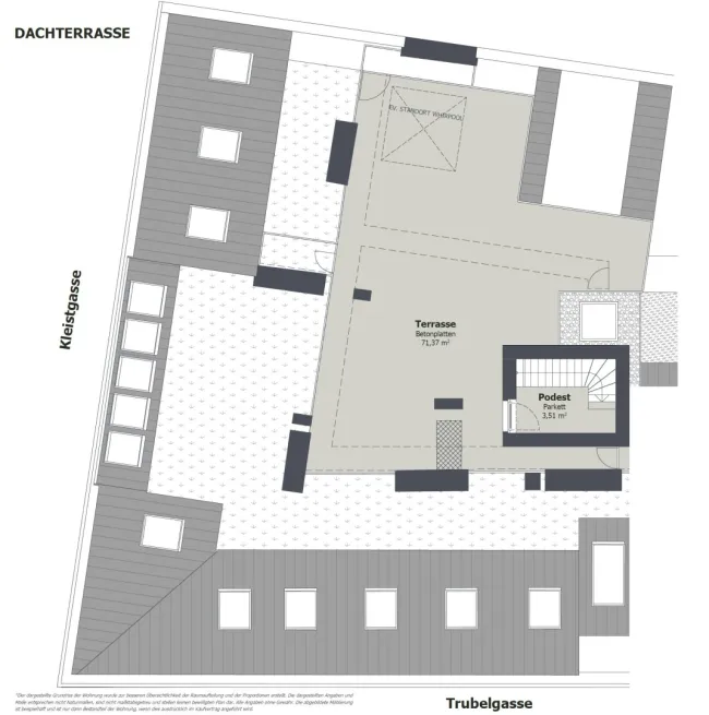 Grundriss TOP 46 - Dachterrasse