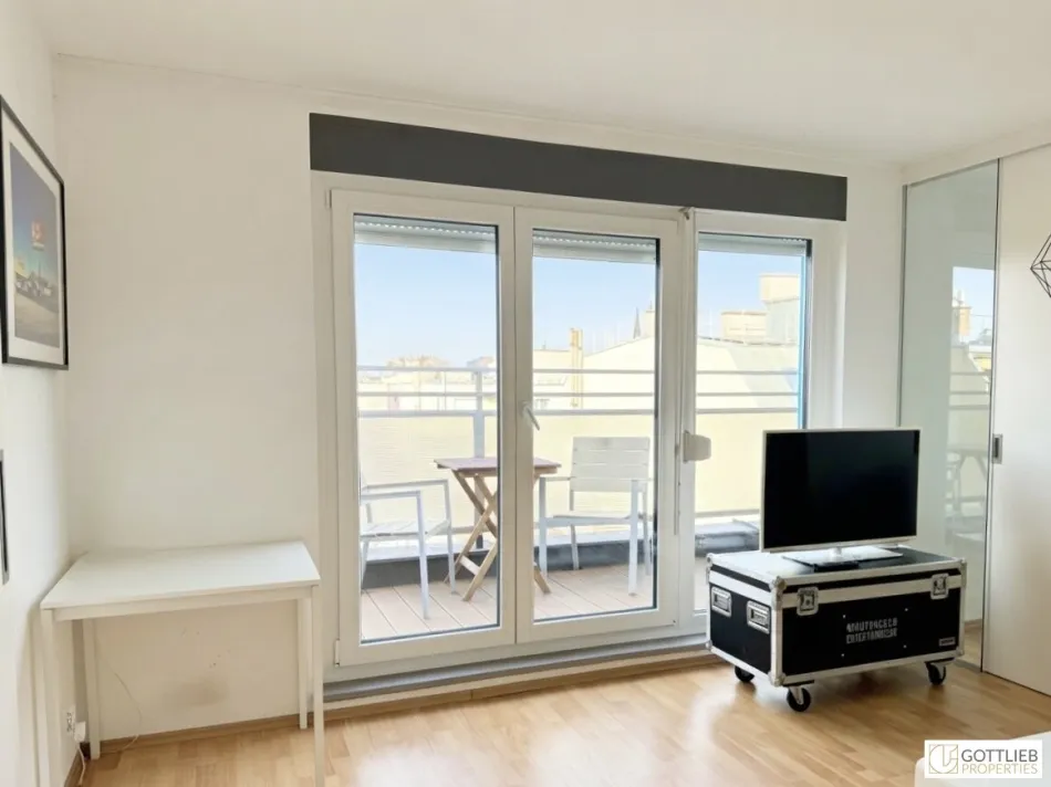 Bestlage Burggasse! Trendig möblierte Studio-Terrassen-Wohnung in Stockwerkslage - Bild