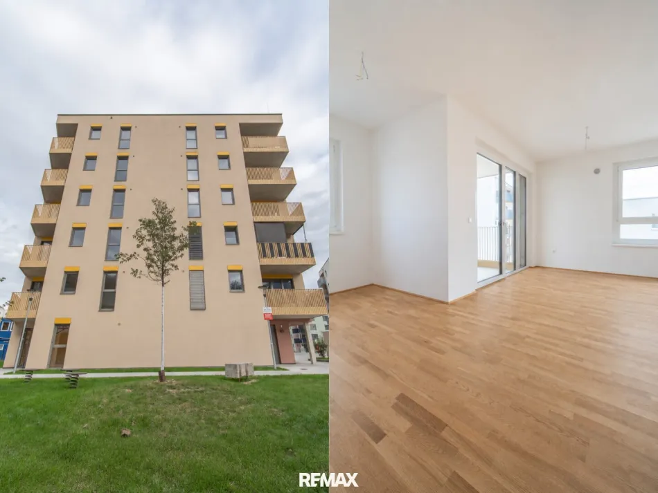 Mieten mit Kaufoption – moderne 2-Zimmer-Wohnung mit Balkon im „ein viertel grün“ - Titelbild