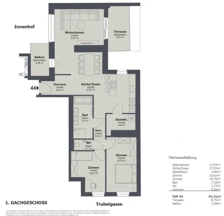 Grundriss TOP 44