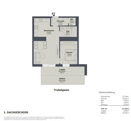 Grundriss TOP 43