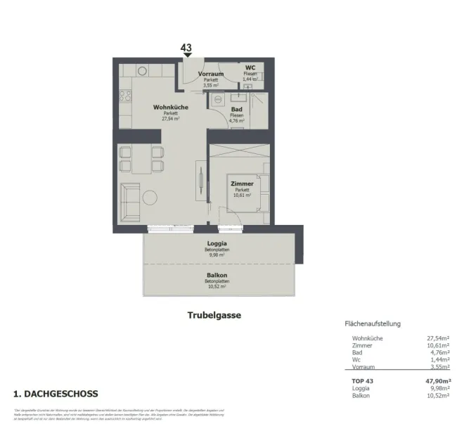 Grundriss TOP 43