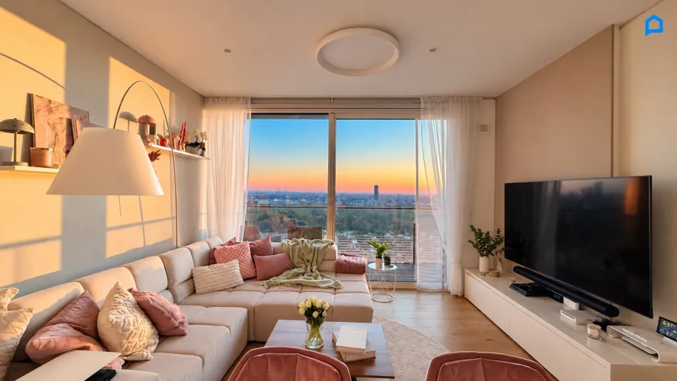 Hoch-Modernes 2-Zimmer-Highlight in 1030 Wien, Triiiple Tower, 26. Etage mit Balkon & Garage optional ! Pool, Concierge - Bild