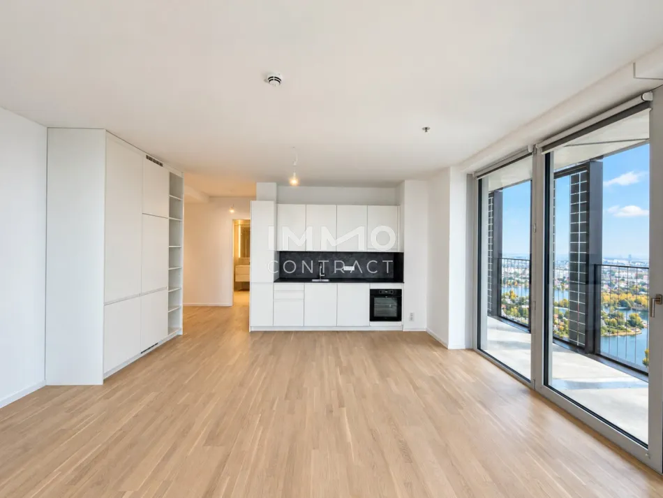 DC2 Tower: Donauinsel - Panorama über Innenstadt & Donau 3-Zimmer-Eckwohnung mit zwei Loggien - Titelbild