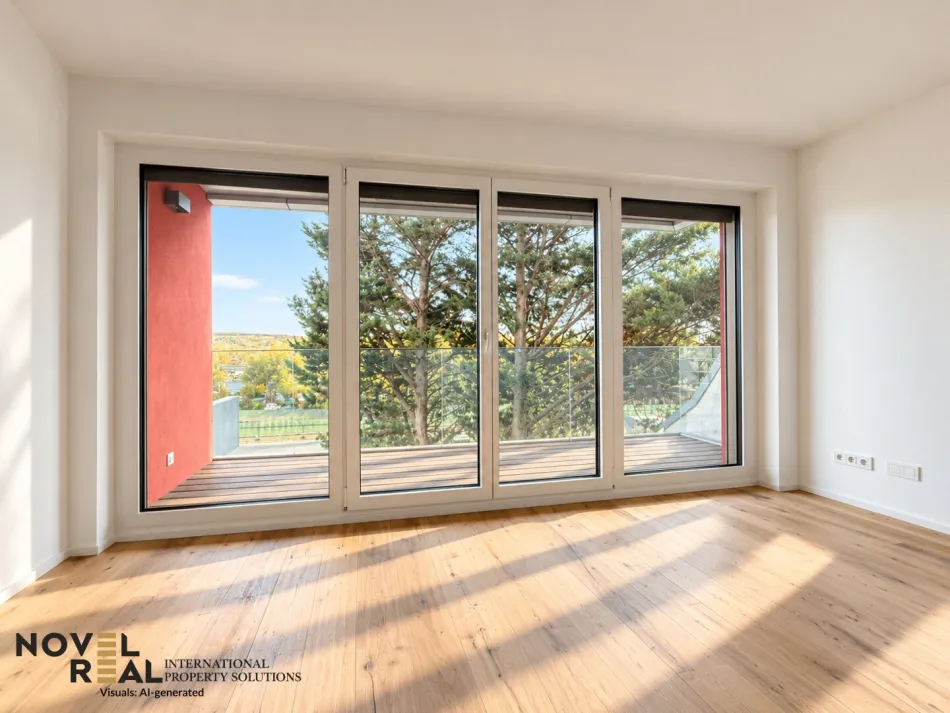 Helle Familienwohnung mit moderner Wohnarchitektur und Terrasse in Döbling - Bild