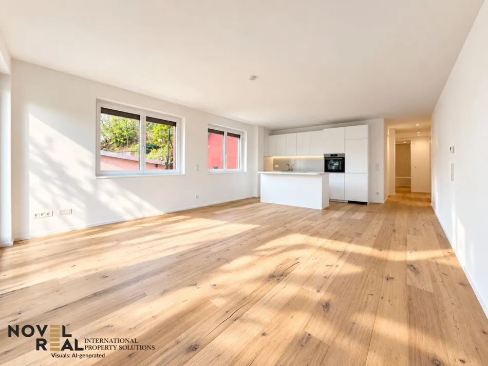 Helle Familienwohnung mit moderner Wohnarchitektur und Terrasse in Döbling - Bild