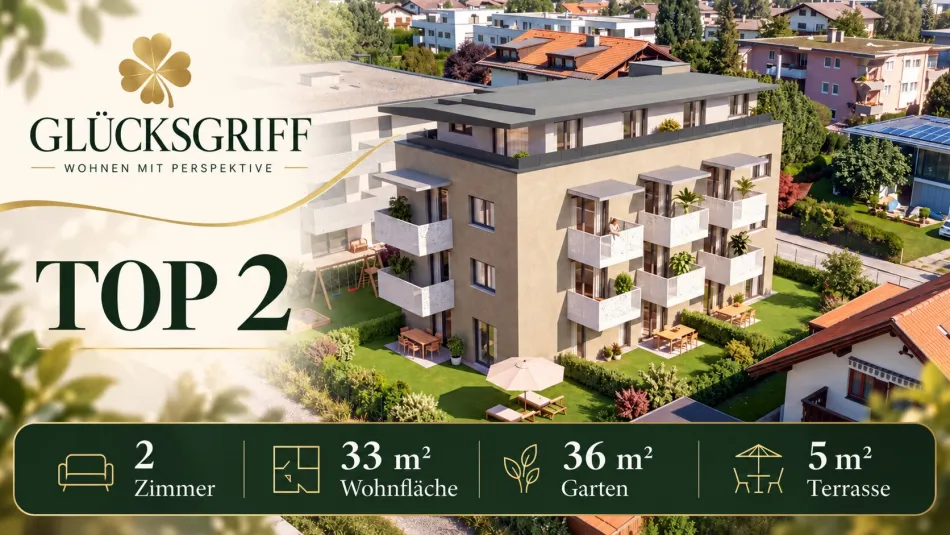 GlücksGriff - Top 2: Ihr kleines Wohnglück mit privatem Gartenparadies - Titelbild
