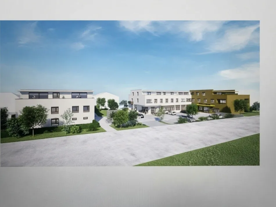 Erstbezug in Kirchberg: 214 m² Geschäftsfläche mit Terrasse und Stellplätzen, teilbar, auch für Cafe Konditorei Bäckerei geeignet - Titelbild