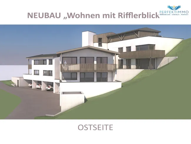 Neubau: Wohnen mit Rifflerblick - 3-Zimmer-Wohnung Top 8 mit L-förmigem Panoramabalkon - Bild