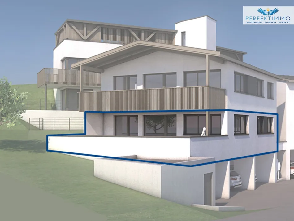 Neubau: Wohnen mit Rifflerblick - Terrassenwohnung Top 1 - wohnbaugefördert! - Bild