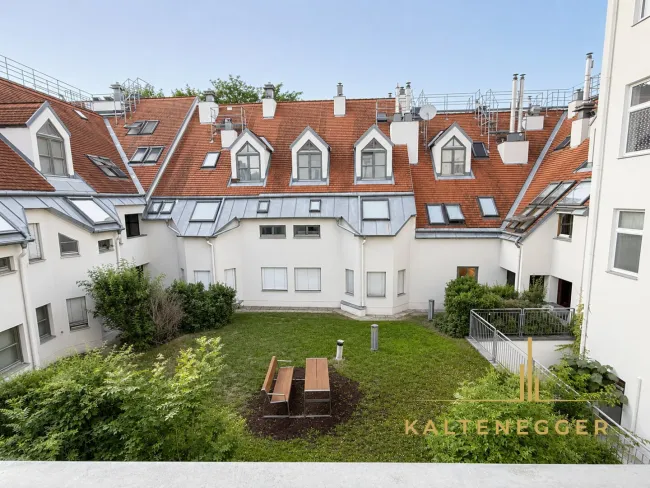 Ausblick in den Innenhof des Gebäudes