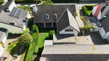 Haus von oben mit hinterem Garten