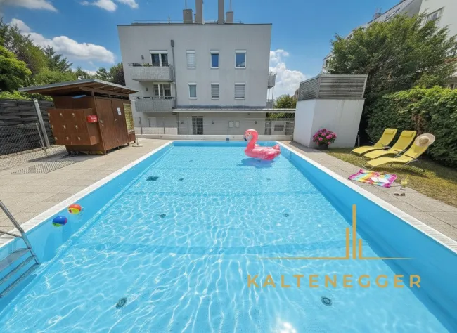 Wohnen wie im Urlaub! Sonnige Gartenwohnung mit Pool, Sauna, Fitnessraum & Garagenplatz - Titelbild
