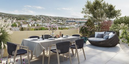 VERKAUFSSTART - 3 Zimmer Erstbezugwohnung mit Balkon! Pool im Gemeinschaftsgarten!