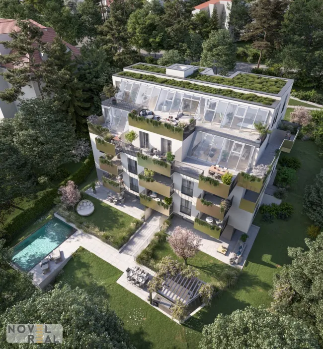 Exklusive Gartenwohnung mit exklusiven Highlight! Pool im Gemeinschaftsgarten! Nahe Lainzer Tiergarten - Erstbezug - Titelbild