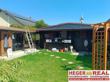 MOBILHEIM an der Gölsen mit EIGENEM STEG in den Bach - liebevoll GEPFLEGTER UNEINSEHBARER GARTEN
