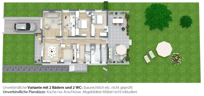 Grundriss 3D - Variante