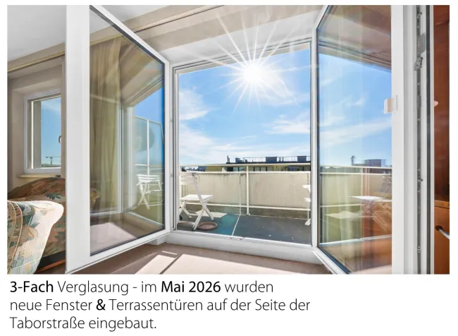 Neue Fenster & Terrassentüren Richtung Taborstraße