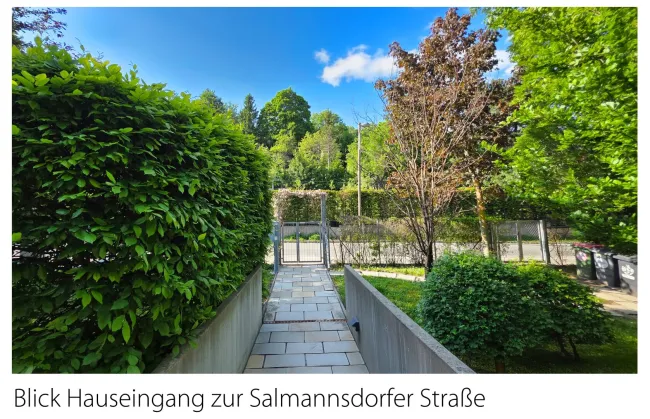 Blick Hauseingang Richtung Salmannsdorfer Straße