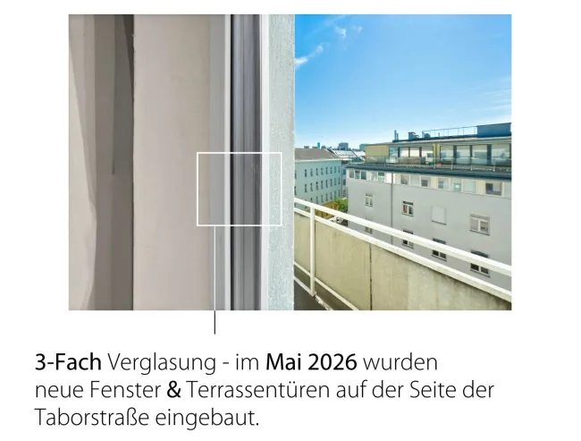 3-Fach Verglasung zur Taborstraße
