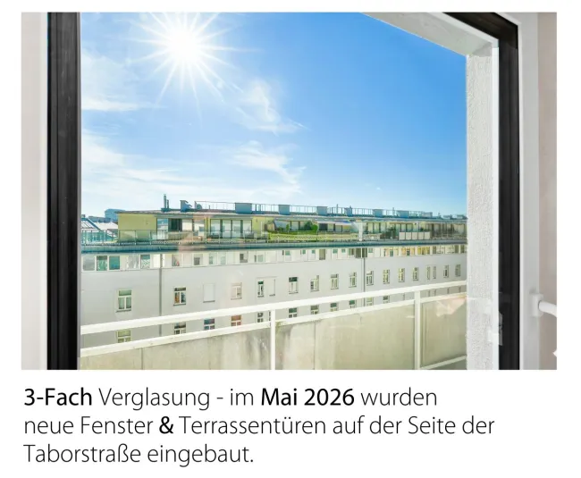 3 Fach Verglasung Richtung Taborstraße