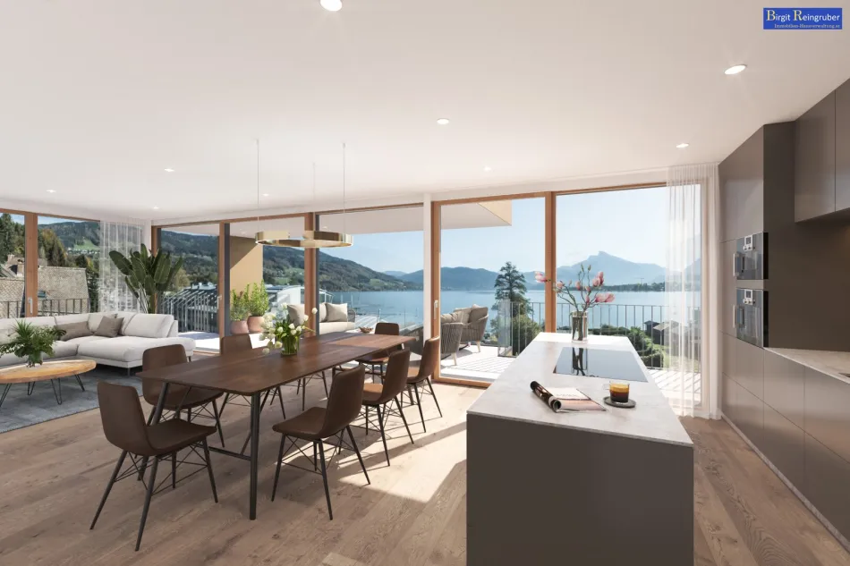 Stilvolle Dachgeschosswohnung in Mondsee: Erstbezug, Balkon & Luxus-Ausstattung! - Bild