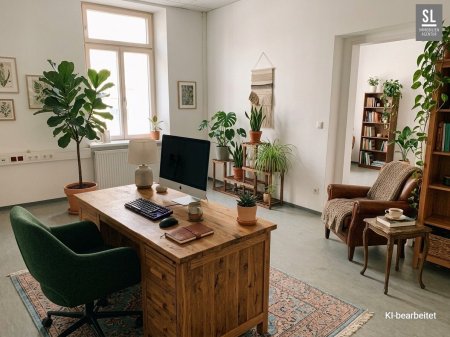 Raum 1 als gemütliches Büro, KI bearbeitet