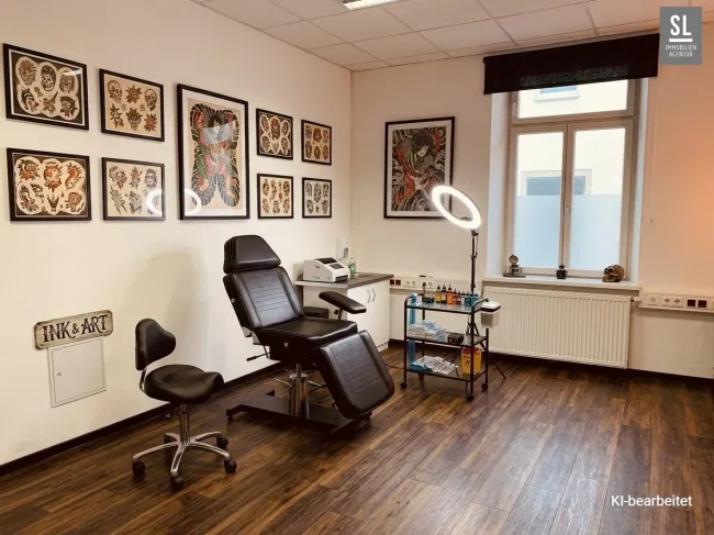 Raum 1 als Tatoo Studio, KI bearbeitet