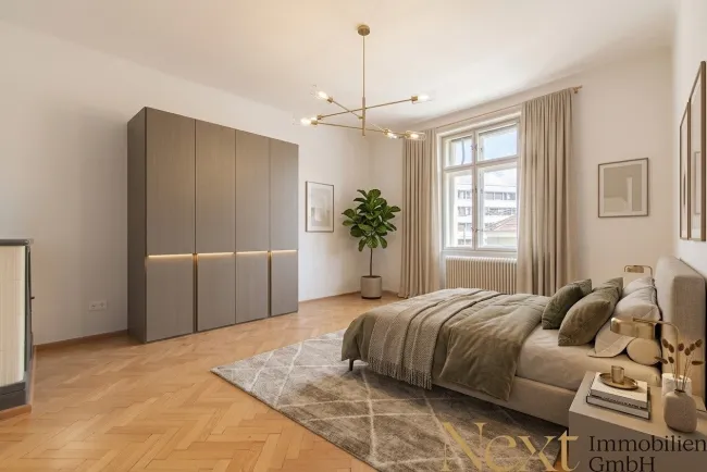 Schlafzimmer II (KI möbliert)