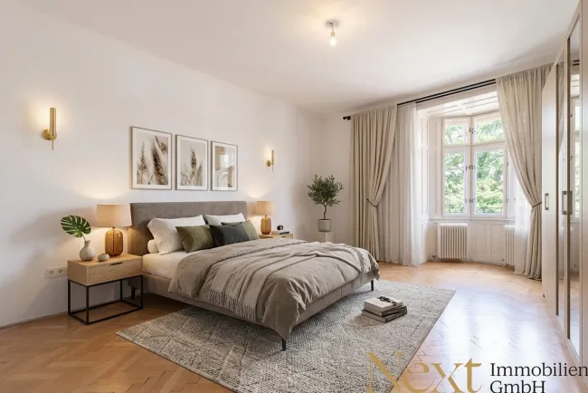 Schlafzimmer III (KI möbliert)