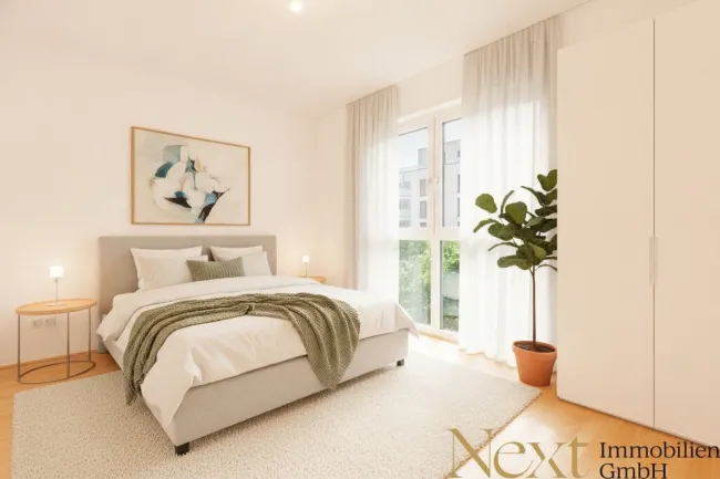 Schlafzimmer II (KI möbliert)