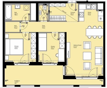 PART FURNISHED MODERN APARTMENT ON HIGHER FLOOR: 3 ROOMS with Fitness und Sauna * free from 01.09.2026 *