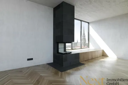 Wohnzimmer mit offenem Kamin II