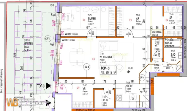 Erstbezug mit Garten: 89m² WFL, 40m² Wohnküche & Zi-14 & AR 12m², PKW-Stellplatz - Titelbild