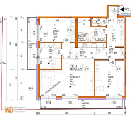 Erstbezug mit 101m² WFL + 2 Balkone 18m², 31m² Wohnküche & Zi-16m²+13m²+9m², 60m² PKW-Stellplatz