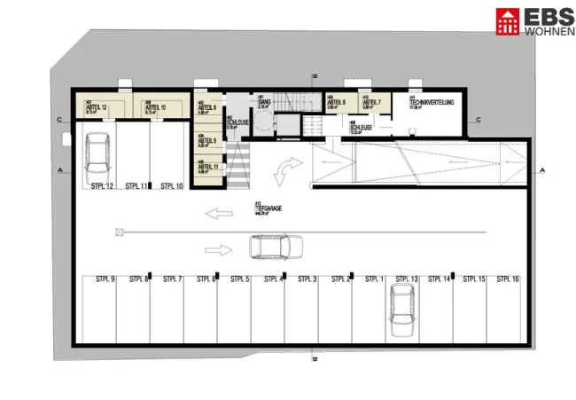 Neubau! Heller und moderner Tiefgaragenplatz im Zentrum von Wels zu verkaufen! Fußläufig erreichen Sie den Hauptbahnhof Wels, sowie das Klinikum Wels-Grieskirchen! Provisionsfrei direkt vom Bauträger! - Titelbild
