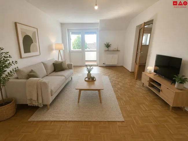 KI generiertes Wohnzimmer