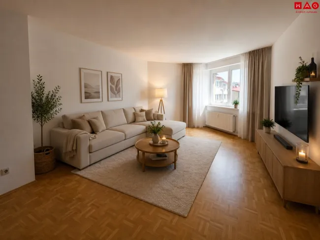 KI generiertes Wohnzimmer